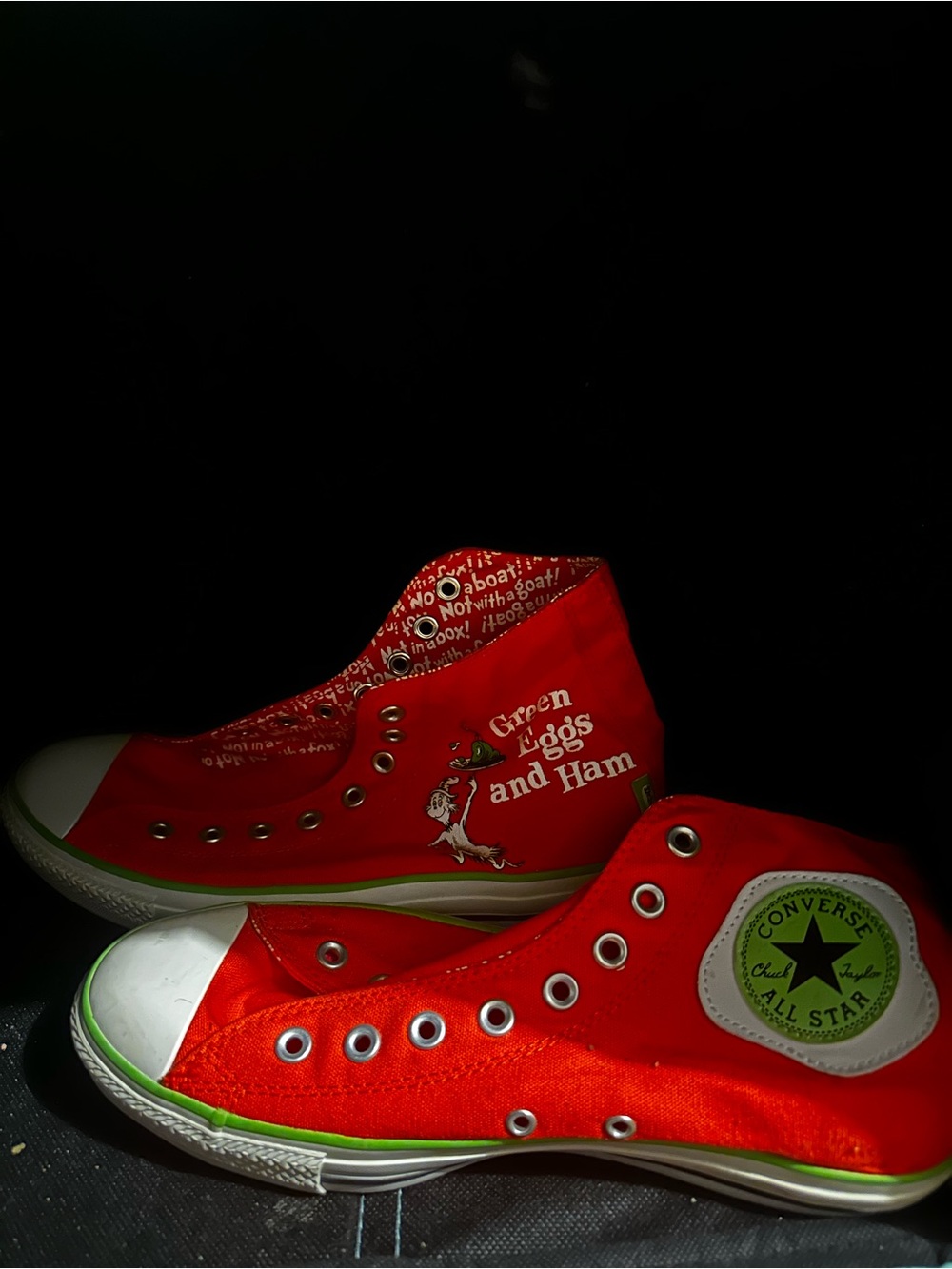 Converse Red 'Green Eggs and Ham' High-Top Sneakers